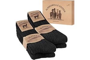 SukModen 4 Pairs of Alpaca Socks for Men and Women, Warm Wool Socks, Soft Thermal Socks, Thick Norwegian Knitted Winter Socks
