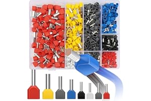 Sprießen 750 sztuk podwójnych tulejek kablowych, 0,5-10 mm², wielokolorowe, izolowane tuleje do łączenia przewodów