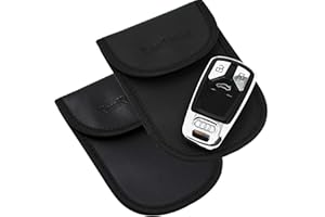 KAMKORDA Car Key Signal Blocker Pouch 2 Pack, RFID Key Pouch, Faraday Pouch for car Keys, Anti Theft Signal Blocking case, keyless Entry Protector Black