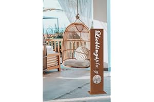 GARDIVO Lieblingsplatz sign, 98 cm high, garden decoration, home decoration, garden sign, decoration (rust, natural)