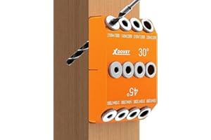 XDOVET 30 45 90 Grad Winkel 4 Größen Bohrschablone für gewinkelte Löcher/gerade Löcher, Bohrschablone für Kabelgeländer Lag Schraube Holzpfosten, langlebige Aluminiumlegierung Bohrschablone
