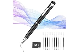 MUCEK Voice Recorder with 64 GB Card Reader with Noise Reduction, Recorder, USB Reading Speed, Portable Digital Listening Device for Interview, Lecture, Meeting (10 Refills)