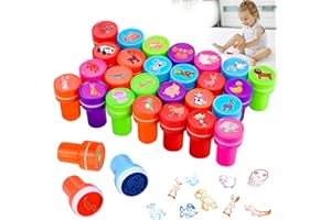 BLUESEABUY 26 Pieces Tampon Enfant Tampons Animaux Auto-Encreur Timbres Enfants Tampon Encreur Animal Jouet Paques pour Enfants Cadeaux De Fête