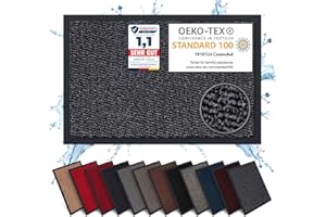 ‎CARPET DIEM Carpet Diem Fußmatte, einfach sauber I Schmutzfangmatte Eingangsbereich - Fussmatte Innen & Außen, rutschfeste Türmatte, Schmutzfang Teppich für Haustür I Fußabtreter in Anthrazit-Schwarz 60x90 cm