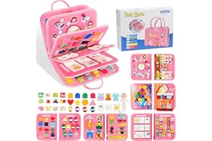 URMYWO Busy Board per Bambini,Giochi Montessori 2 3 4 5 Anni,Giochi Educativi Tabellone Attivitài,Giochi Bambini 2 3 4 5 Anni,Quiet Book,Pannello Sensoriale Bambini Montessori Regalo Bambino