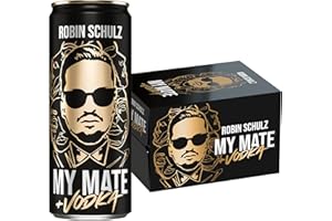 DAKOMYO Robin Schulz x My Mate + Vodka (12 x 330 ml Dose), koffeinhaltig, erfrischende Mate + Vodka, Mate-Drink