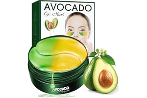 KIYTARBOO 60 sztuk płatków pod oczami, płatki kolagenowe z awokado, maseczki pod oczami, usuwa cienie pod oczami, worki pod oczami, zmarszczki, płatki pod oczy z ekstraktem z awokado, nawilżająca maska na oczy