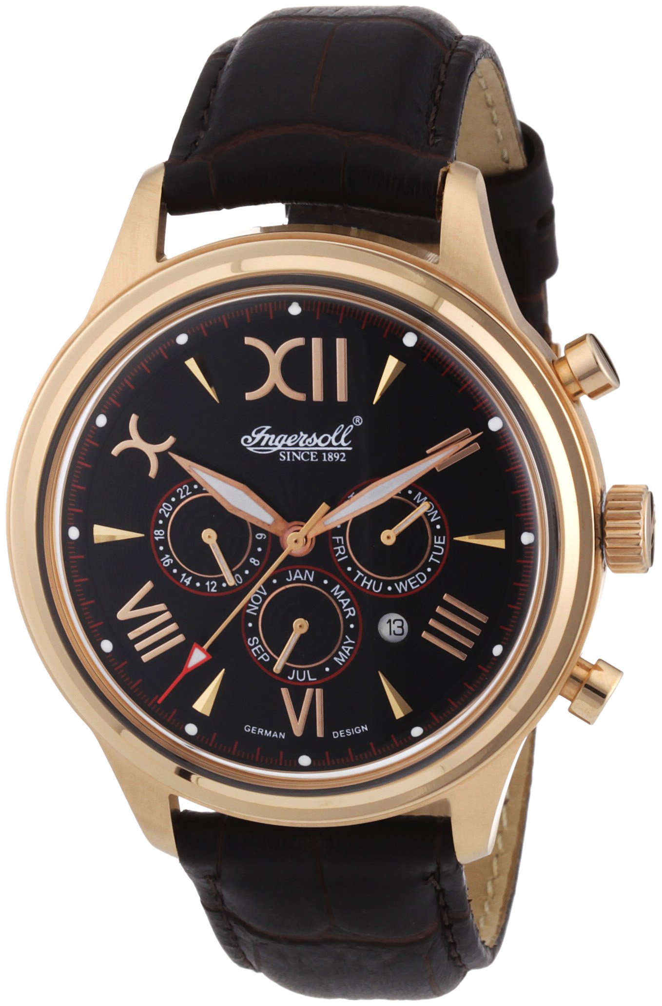 Ingersoll Herren-Armbanduhr Haida Analog Automatik IN2810RBK