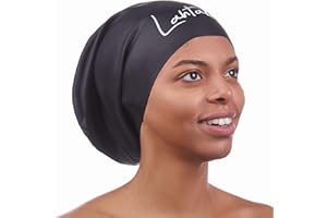 LAHTAK Bonnet de Bain pour Cheveux Longs - Bonnets de Natation pour Femmes et Hommes - Bonnets de Piscine Extra-Large en Silicone Imperméable de Qualité Supérieure - Dreadlocks
