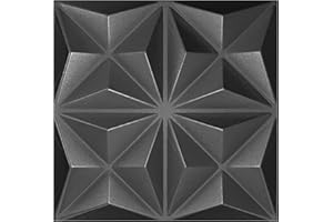 I K H E MALARKA Paneles 3D, paneles de poliestireno, paneles de techo, paneles de pared 3D, decoraciones, techos, revestimiento de pared de origami, 3 mm de grosor, 50 x 50 cm/‎ 6 m², 24 unidades (negro 01)