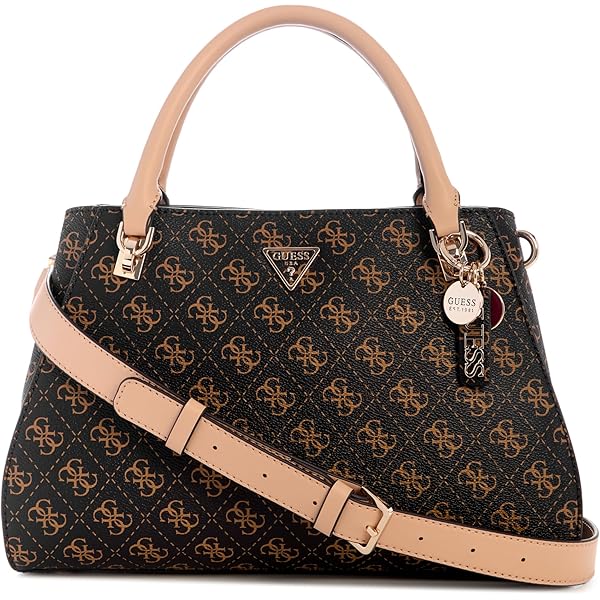 Borsa GUESS G Wave Top Handle Flap - Nera Con Logo - Tracolla Rimovibile E Scomparti