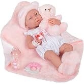Berenguer Ger&ccedil;ek&ccedil;i Yenidoğan Oyuncak Kız Bebek 39 cm ve Pembe Ayı