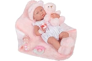 JC TOYS -La Newborn lalka niemowlęca, różowa (18061)