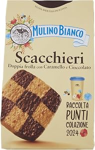 Mulino Bianco Biscotti Frollini Scacchieri con Doppia Frolla al Cioccolato e al Caramello 300 g