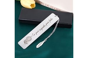 BETESSIN Segnalibro Particolare Metallo con Piuma Segnalibro Frasi Marcatori di Pagina Incoraggiante Regalo per Laurea Compleanno Studenti Insegnanti Ufficio