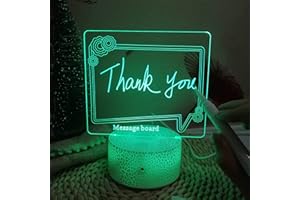 ZARA WORLD 7 Colour LED Message Writing Note Board with 2 Pens Light Box Wedding Anniversary Romantic Gifts Christmas Valentine's Day Art Erasable Night Light Gift Ideas USB (Rectangular Lace, White Base)