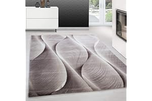 Teppium Tappeto Salotto a Pelo Corto Tappeto Soggiorno Marrone 80x300 cm Passatoia - Tappeto Camera de Letto Cucina Soffice e Morbido Moquette Corridoio - Tappeto Sala Disegno onde