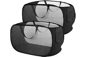 XIAOWANWAN 2 Pièces Panier à Linge Pliable,75L Paniere a Linge Sale,Paniers à Linge Pliables pour Buanderie,Salle de Bain,Chambre à Coucher,Chambre d'enfant,Voyage (Noir + Noir)
