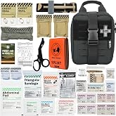 RHINO RESCUE IFAK, Tactical Emergency Trauma, Black Pro | Molle First Aid Kit with Gauze and Bandage for Hunting, Camping, Tr