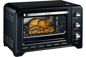 Moulinex Optimo 33L Four Electrique Chaleur tournante Noir 6 Modes de Cuisson pain pizza tartes gateaux patisseries Grille et Leche frites inclus OX464810