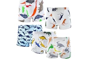 DECOVICI Boxershorts Jungen Kinder 5er Pack, Unterhose für Kleinkinder 2-8 Jahre Weiche Unterwäsche Dinosaurier Tier Muster Schlüpfer