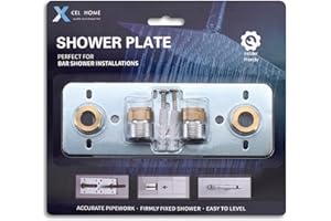 Xcel Home Easy Shower Fixing Plate System | Strong & Leak-Free Valve Connections | Compatible with Thermostatic Bar Mixers | Durable & Corrosion-Resistant for Reliable Shower (1 Shower Plate)