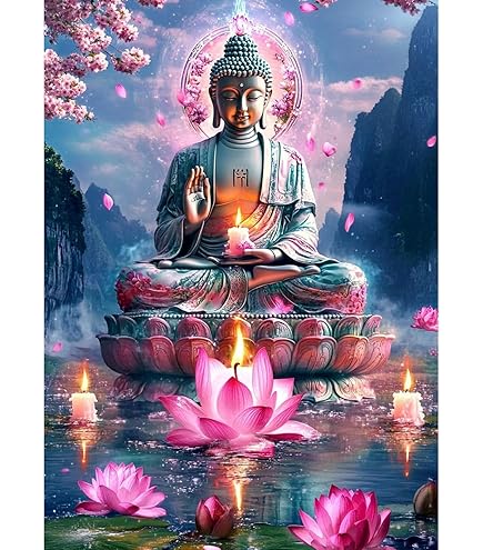 Kit De Peinture Diamant 5D Bouddha – 30x40 Cm – Complet Avec Diamants, Toile, Stylo – Activité Créative Adulte/enfant
