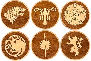 DIGIDU Posavasos Originales Game of Thrones, Regalo Original, Utensilios de Cocina Originales, Posavasos de Madera, Posavasos Frikis, Reposa Vasos, Regalo Friki, Regalo San Valentin (Juego de Tronos)