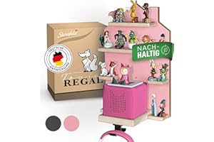 STERNFELD Magnetisches Tonie Regal für Toniebox & Hörfiguren - Vormontiertes - [43x28cm] - Nachhaltiges Regal Kinderzimmer - Regal mit abgerundeten Ecken
