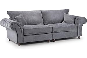 Honeypot - Sofa - Windsor - 3 Seater - 2 Seater - Armchair - Corner Sofa - Footstool - Grey - Stone - Fabric (4 Seater Sofa, Grey)