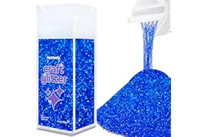 Hemway azul zafiro holográfica Ultra Fino/Extra Fine Craft del brillo de la coctelera de Artes Oficios Vasos de papel de vidrio decoraciones diy de Proyectos - 1/128" 0,008" 0.2MM - 130 g / 4,5 oz
