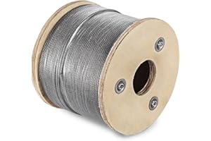 Mophorn Câble métallique en acier inoxydable 150 m, construction 7 x 7 en acier inoxydable 316, câble métallique résistant à la corrosion et à la déchirure de 1433 livres pour machines, industrie