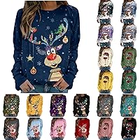 Sonnena Pull Noël Femme Manches Longues Col Rond Pull