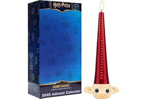 Harry Potter Kalendarz adwentowy 2025, świeca stożkowa, czas palenia 12 godzin i uchwyt z żywicy wielokrotnego użytku, bezzapachowy wosk, dekoracje świąteczne, prezenty dla dorosłych (obby)