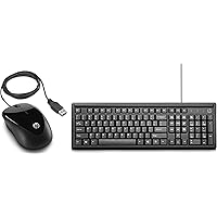 HP X1000 Wired Mouse (Black/Grey) + HP 100 Wired USB Keyboard