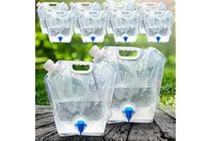 Cooltto 10 Pack 10L Premium Collapsible Water Container Bag, BPA Free Food Grade Clear Plastic Storage Jug, No-Leak Freezable Fold-able Water Bottle for Camping, Hiking, Backpacking, Emergency