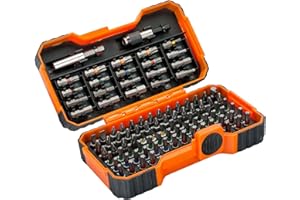 Bahco 59/S100BC 100 pcs bit set for Slotted, Phillips, Pozidriv, Hexagon, Robertson and coloured TORX®,TORX® Tamper, head screws