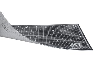 BRUSTRO Double Sided Self Healing 5 Layers Cutting Mat Metric/Imperial A3, 45 x 30 cm, Black Eco Friendly, Heavy Duty, Multi Layer, Non Slip, Non Reflective, Ideal for Creafting, Cutting Papers