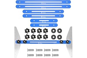 FREEAMG Stair Treads Gauge Template Tool, 10.6-45.3inch Adjustable Length stair Measuring tool Jig, High Precision Shelf Scribe Layout Tool for Stairs, Riser, Shelf, Drywall (Blue)