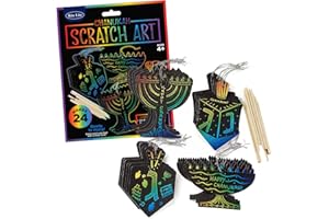 Rite Lite Chanukka-Kratzkunst, perfektes Chanukka-Geschenk für Kinder, Chanukka-Kunst-Set, Chanukka-Zubehör, Chanukka-Kunst- und Bastelset – kommt mit 24 Menora- und Dreidel-Karten