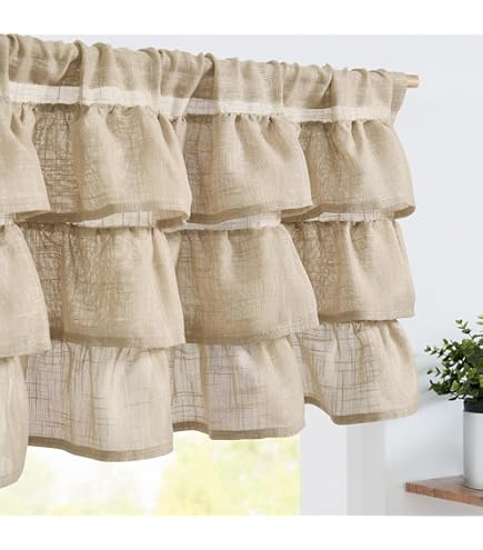 Tende Semitrasparenti Corte - Set 2 Pezzi, 65x115 Cm, Bianco Per Cucina E Bagno