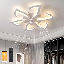 GaoHX Ventilatore A Soffitto Con Lampada LED Dimmerabile - Silenzioso, Telecomando, 6 Velocità, 3 Colori Luce, Funzione Estate/Inverno, 52 Cm, Nero