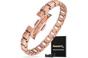 MagnetRX® Pulsera De Cobre Puro Mujer EllipseMAX – Pulsera Magnética De Cobre Para Mujer 5 Veces De Fuerza, 5.000 Imanes Gauss, Diseñada En Estados Unidos Y Pendiente De Patente