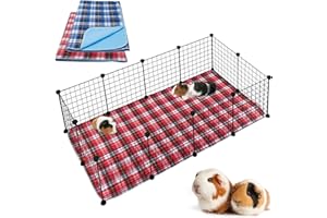 beueyfr Guinea Pig Cage Liners Guinea Pig Bedding Washable &Air Dried Pee Pads for Guinea Pig Fast Absorbent Waterproof Reduce Shrinkage Non-Slip 24‘’x 48‘’x2
