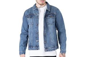 NOROZE Men's Western Style Jacket, Men's Jean Jackets Denim Classic Washed Vintage Men's Trucker Jackets Winter Casual Coat Warm UK Sizes S-XXL