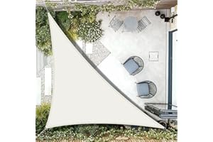 AXT SHADE żagiel przeciwsłoneczny 3x3x4.25m Trójkątwodoodporny żaglowa blokada promieniowania UV, ochrona przeciwsłoneczna do ogrodu, balkonu i tarasu-Krem