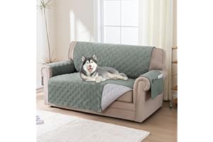 H.Versailtex Sofa Cover 2 Seater 100% Waterproof Sofa Slipcovers Couch Covers Washable Pet Couch Covers Seat Width 120CM (2 Seater, Lilypad)