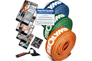 ‎NEOLYMP NEOLYMP Lange Fitnessbänder Stoff mit Fitness E-Book - waschbare Resistance Bands, Widerstandsbänder Krafttraining, Gymnastikband, Fitnessband, Trainingsbänder