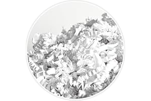 ARKANSIA - 1 kg Geschreddertes Kraftpapier zum Füllen von Geschenkboxen und Präsentkörben – Verpackungsfransen, Füllmaterial, Schutz, Dekoration, Hochzeit, Party (Weiß, 1 kg)