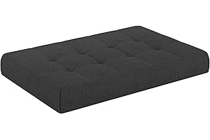 chilly pilley Coussin De Palette EU Matelassé Coussin De Jardin Plusieures Tailles Et Couleurs Intérieur Et Extérieur (Noir, 120x60x15cm)